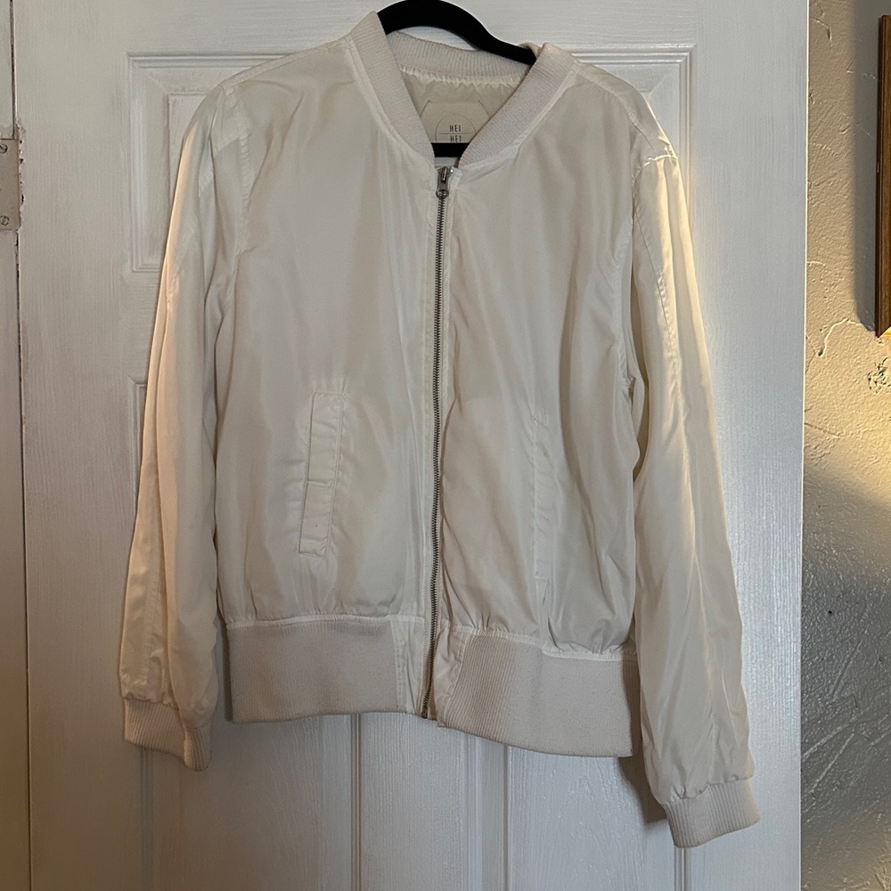 SOLD - Anthropologie Hei Hei White Bomber Jacket